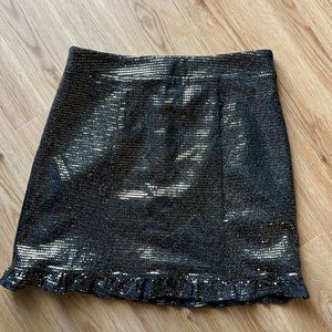 SOLD NWT Black and Gold Sequined Skirt